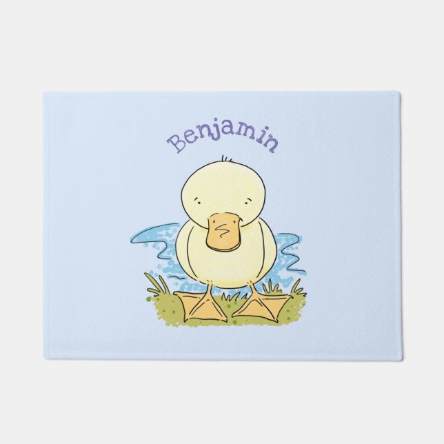 Felpudo Ilustracion personalizado de pato amarillo (Anverso)