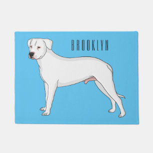 Felpudo Ilustracion personalizado de perro argentino Dogo