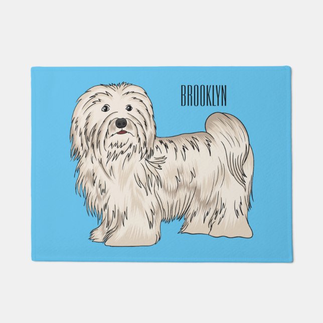 Felpudo Ilustracion personalizado de perro de La Habana (Anverso)