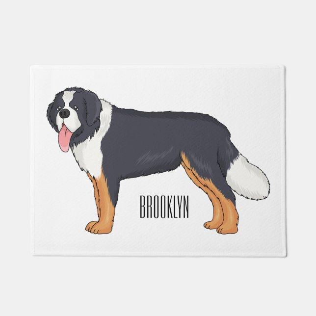 Felpudo Ilustracion personalizado de perro de montaña de B (Anverso)
