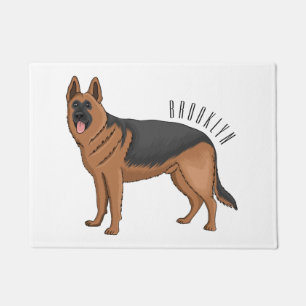 Felpudo Ilustracion personalizado de perro pastor alemán