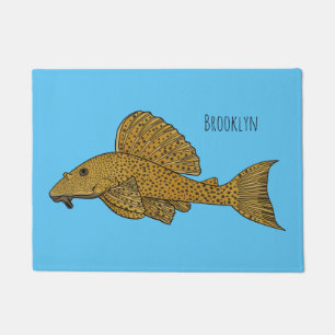 Felpudo Ilustracion personalizado de pescado Pleco