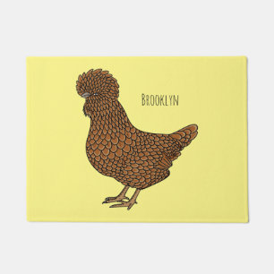 Felpudo Ilustracion personalizado de pollo polaco Chamois
