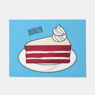 Felpudo Ilustracion personalizado de tarta de terciopelo r