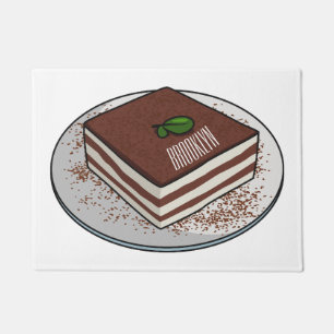 Felpudo Ilustracion personalizado de tarta de Tiramisu