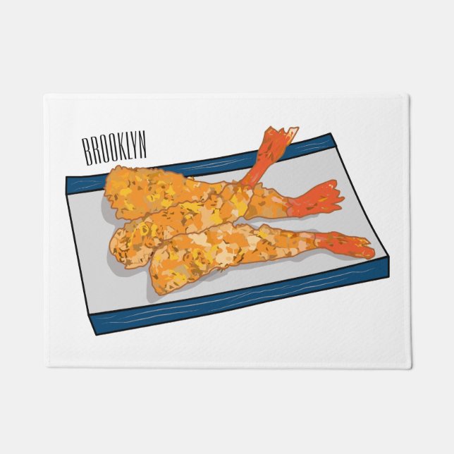 Felpudo Ilustracion personalizado de tempura gambas (Anverso)