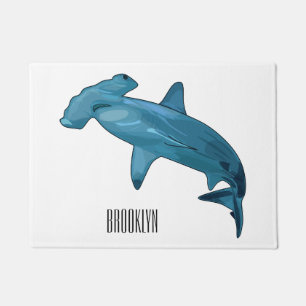 Felpudo Ilustracion personalizado de tiburón martillo