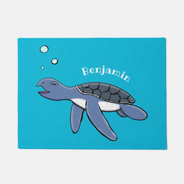 Felpudo Ilustracion personalizado de tortuga marina de beb (Anverso)