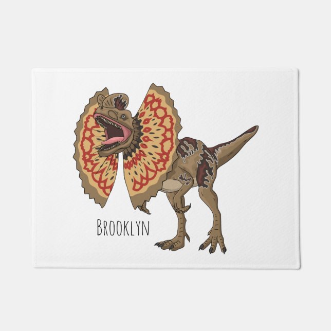 Felpudo Ilustracion personalizado Dilophosaurus (Anverso)