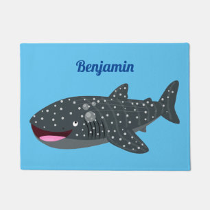 Felpudo Ilustracion personalizado feliz de tiburón ballena