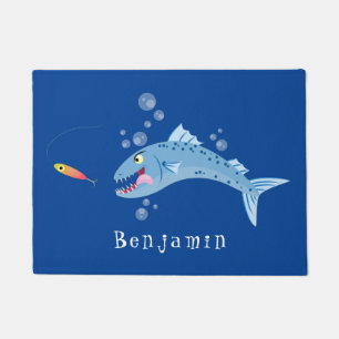 Felpudo Ilustracion personalizado pescador hambriento de b