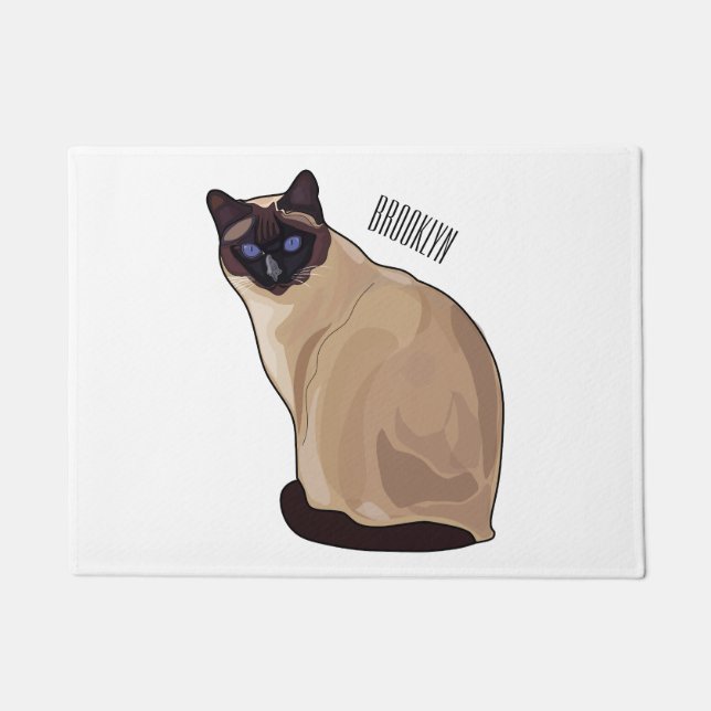 Felpudo Ilustracion personalizado siamés (Anverso)