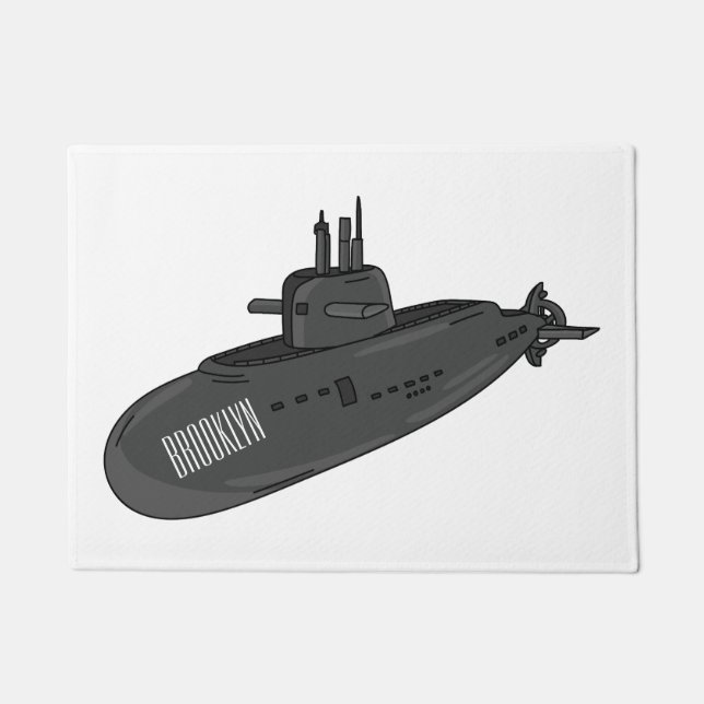 Felpudo Ilustracion personalizado submarino (Anverso)