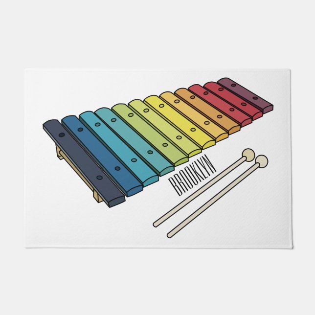 Felpudo Ilustracion personalizado xilófono (Anverso)