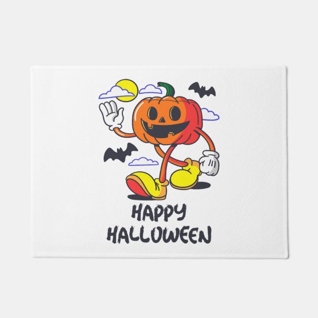 Felpudo Ilustracion Retro Halloween Comic Pumpkin (Anverso)