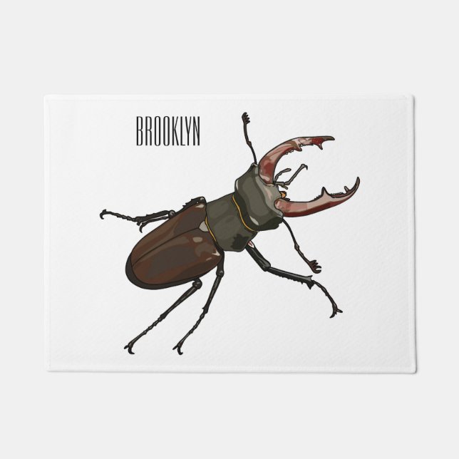 Felpudo Ilustracion Stag beetle personalizado (Anverso)