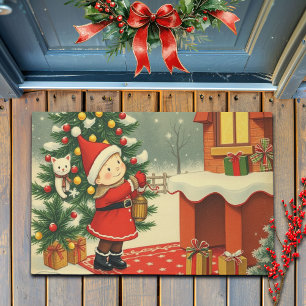 Felpudo Ilustración Vintage de Navidad