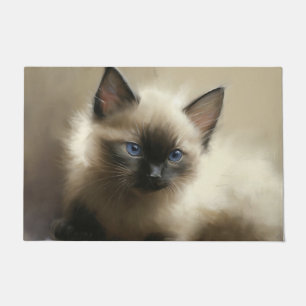 Felpudo Imagen De La Inocencia Retrato Siamés De Gatito