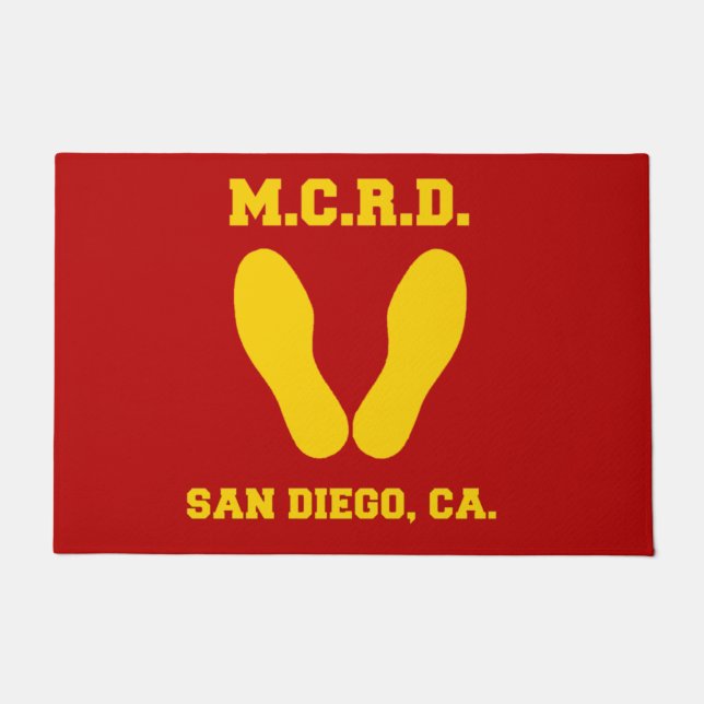 FELPUDO IMÁGENES AMARILLAS DE MCRD SAN DIEGO EN ROJO (Anverso)