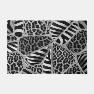 Felpudo Impresión animal - Leopardo y cebra - plata