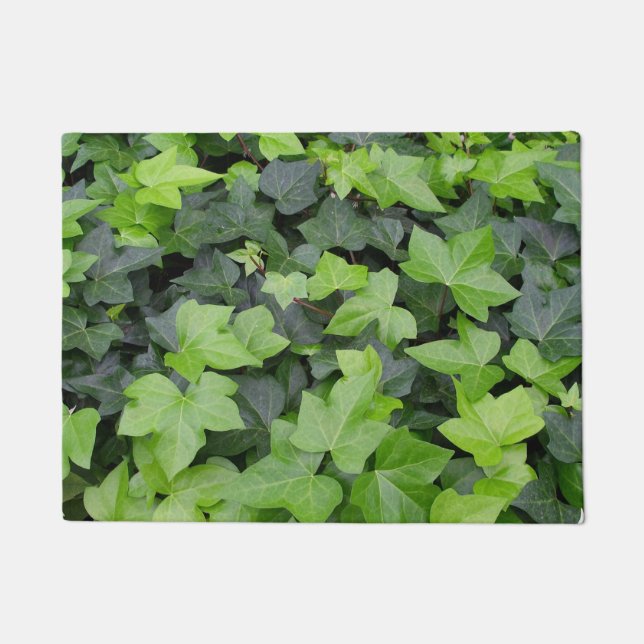 Felpudo Impresión botánica de marfil verde (Anverso)