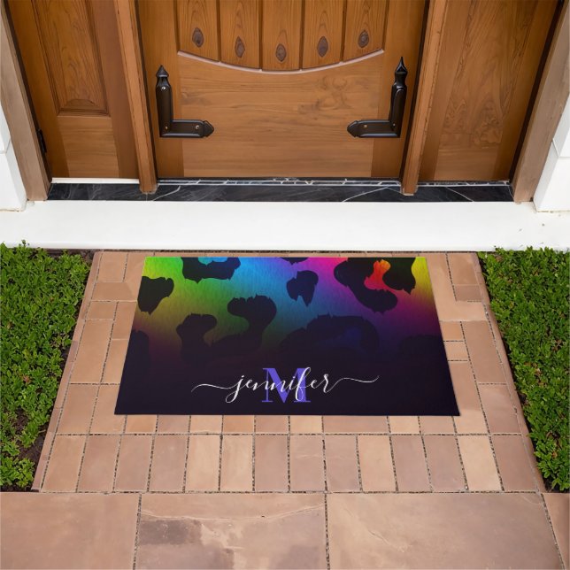 Felpudo Impresión colorida de leopardo (Exterior)