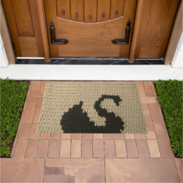 Felpudo Impresión de crochet natural de silueta de cisne n