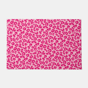 Felpudo Impresión de leopardo en rosa pastel, rosa calient