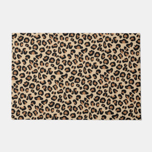 Felpudo Impresión de leopardo, negro, marrón, óxido y t