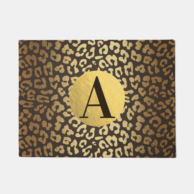 Felpudo Impresión de piel de animal guepardo leopardo glam (Anverso)
