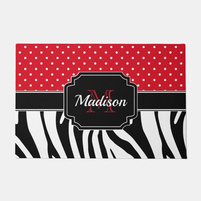 Felpudo Impresión de puntos y cebras (Anverso)