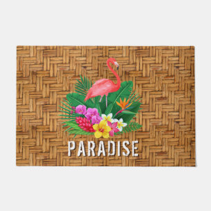 Felpudo Impresión de Wicker de Flamingo Paradise