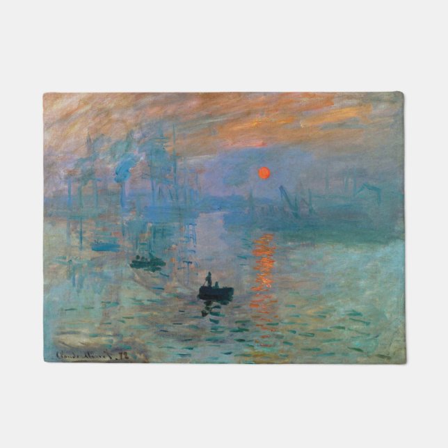 Felpudo Impresión del amanecer por Claude Monet   (Anverso)