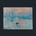 Felpudo Impresión Sunrise clausura monet impresionist<br><div class="desc">Impression,  Sunrise es un famoso cuadro del impresionista francés Claude Monet pintado en 1872 y mostrado en la exposición de impresionistas en París en 1874. Sunrise muestra el puerto de Le Havre.</div>