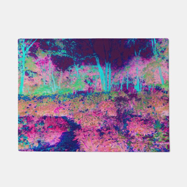 Felpudo Impresionante paisaje morado y rosa caliente (Anverso)