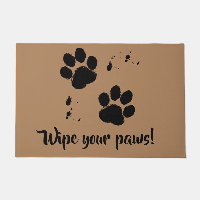Felpudo Impresiones de la pata del perro: ¡Limpie sus (Anverso)
