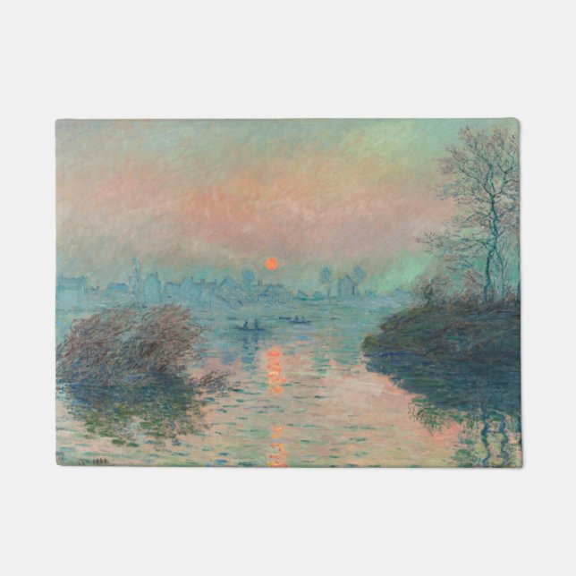 Felpudo Impresionismo de Monet Sunset Seine Bella Artes (Anverso)