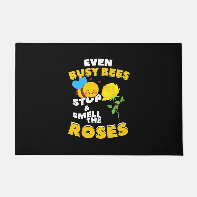 Felpudo Incluso abejas ocupadas (Anverso)