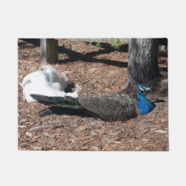 Felpudo Indian Blue & White Pheasants door mat