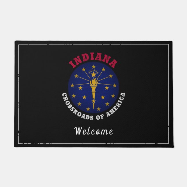 FELPUDO INDIANA CRUZA LA BANDERA ESTATAL (Anverso)