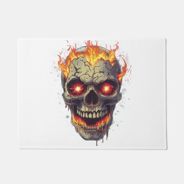 Felpudo Infierno de cráneo ardiente (Anverso)