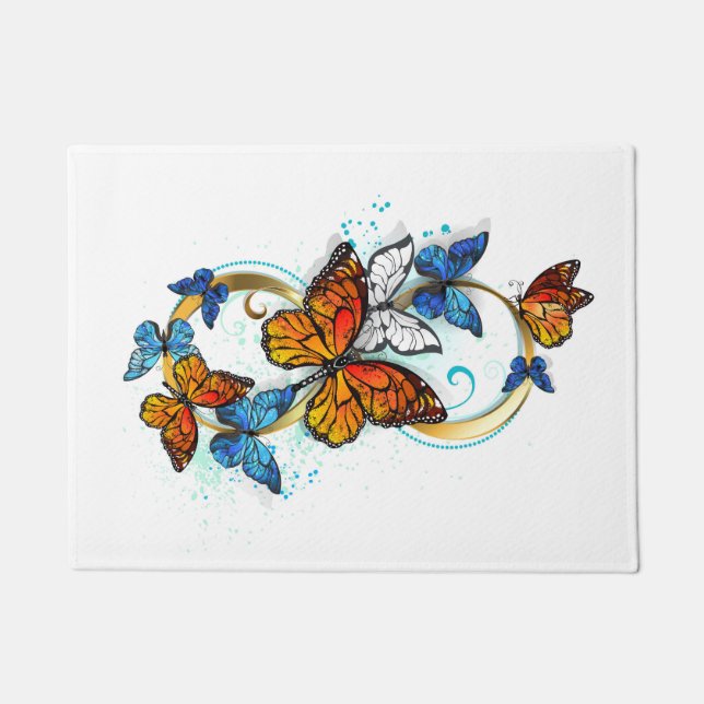 Felpudo Infinidad de Mariposas Monarca (Anverso)