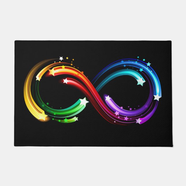 Felpudo Infinity symbol of rainbow comets (Anverso)
