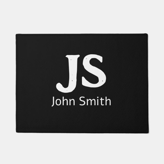 Felpudo iniciales personales de personalizable (Anverso)