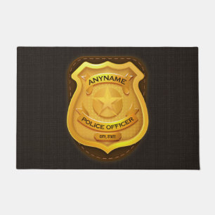 Felpudo Insignia de NOMBRE de policía de sheriff