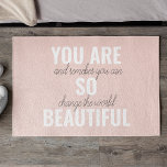Felpudo Inspiración, Eres Tan Hermosa Cita Positiva<br><div class="desc">Inspiración,  Eres Tan Hermosa Cita Positiva</div>