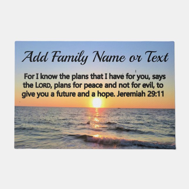FELPUDO INSPIRING JEREMIAH 29:11 PERSONALIZADO SUNRISE (Anverso)