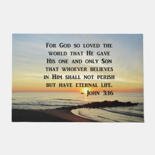 FELPUDO INSPIRING JOHN 3:16 DISEÑO DE FOTOS DE SUNRISE