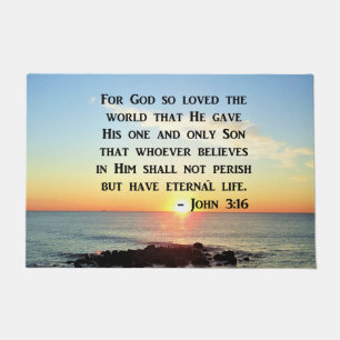 FELPUDO INSPIRING JOHN 3:16 DISEÑO DE FOTOS DE SUNRISE