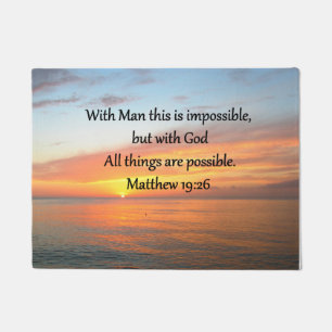 FELPUDO INSPIRING MATTHEW 19:26 DISEÑO DE SUNRISE